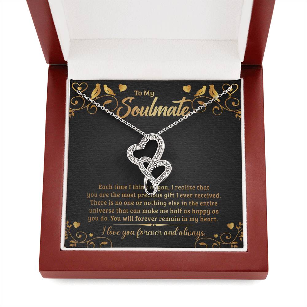 To My Soulmate - e heart to heart necklace