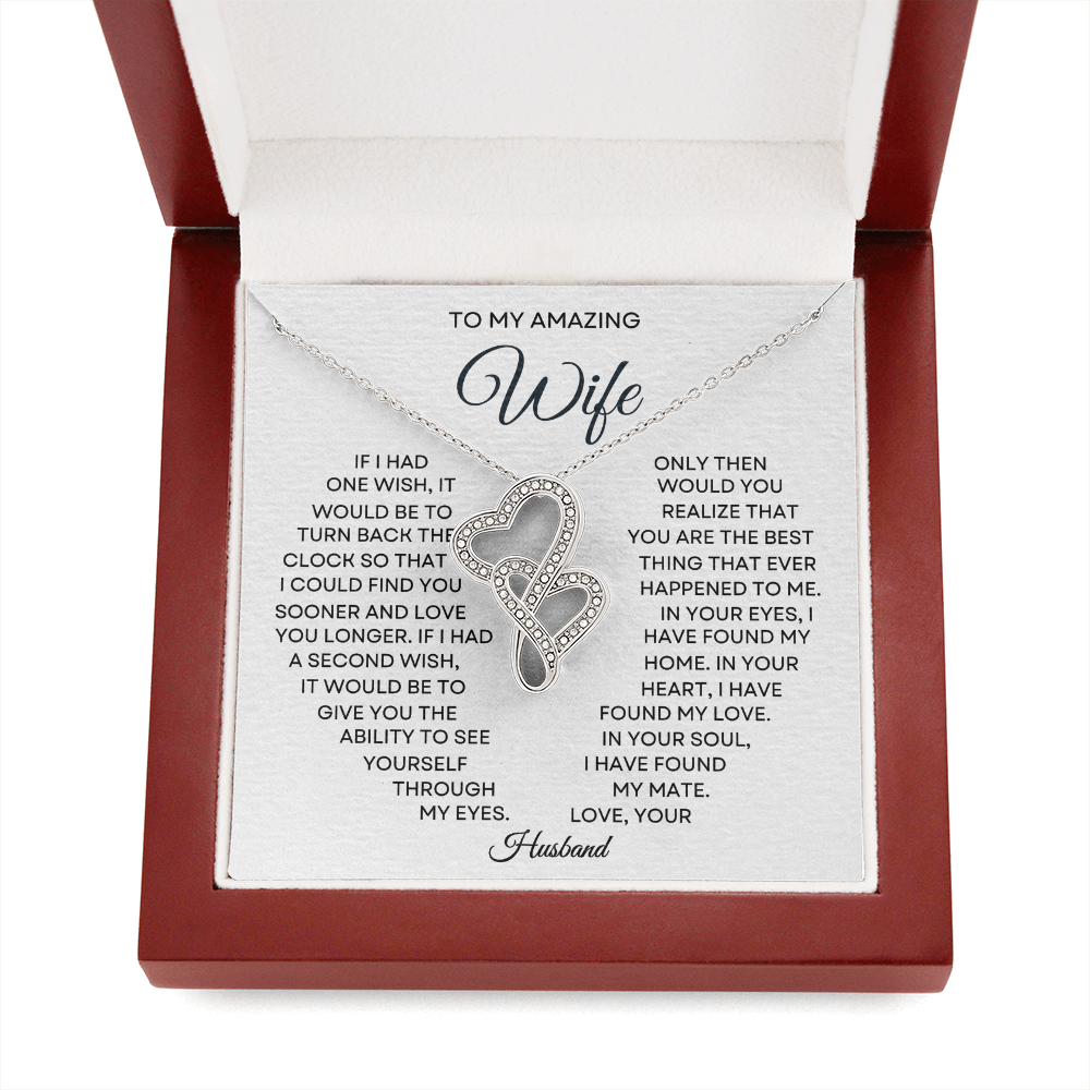 Wife Heart to Heart Necklace-[Heartfelt Family Gift]