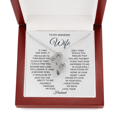 Wife Heart to Heart Necklace-[Heartfelt Family Gift]