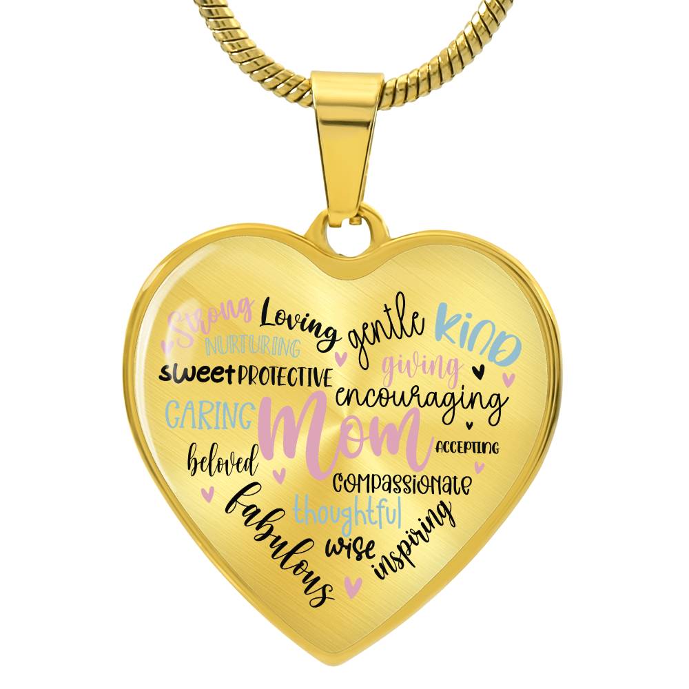 Mom Engraved Heart Necklace-[product type]