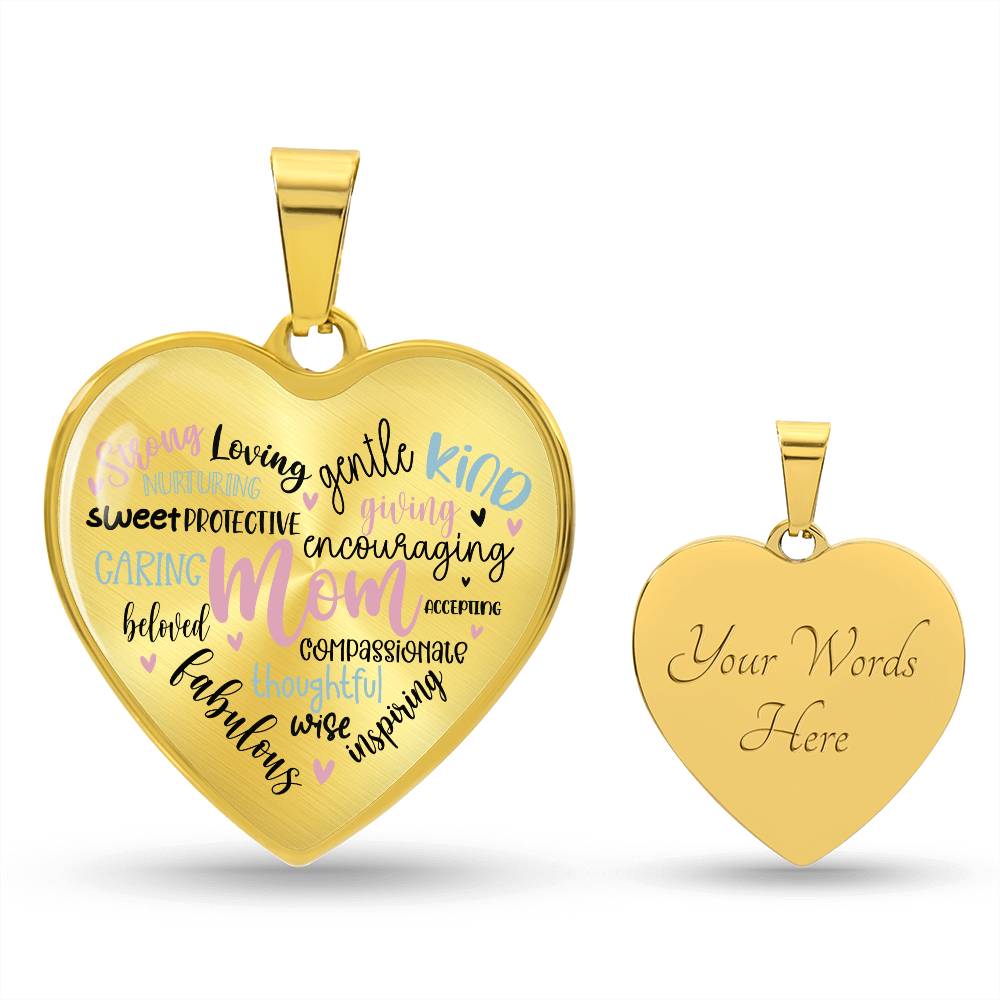 Mom Engraved Heart Necklace-[product type]