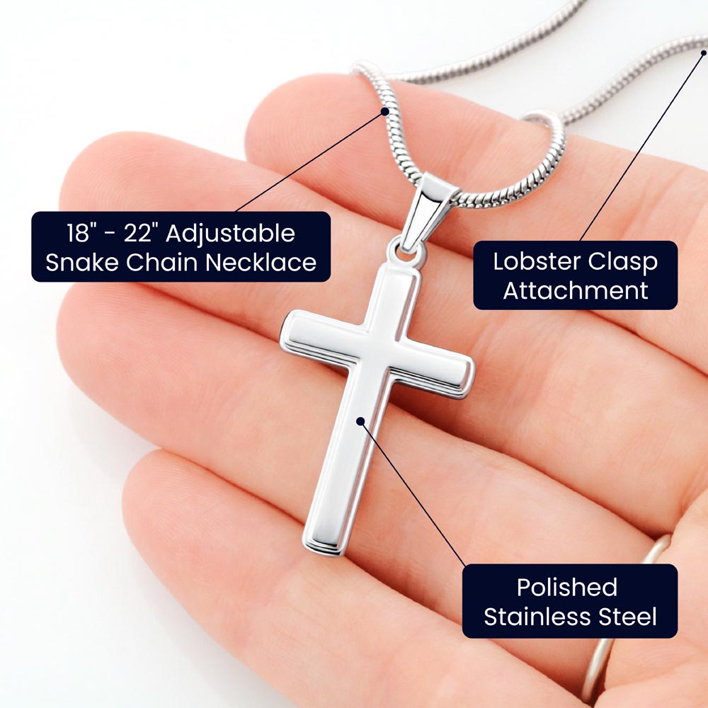 Class of 2024 Engraved Cross Necklace Graduation Gift-[product type]