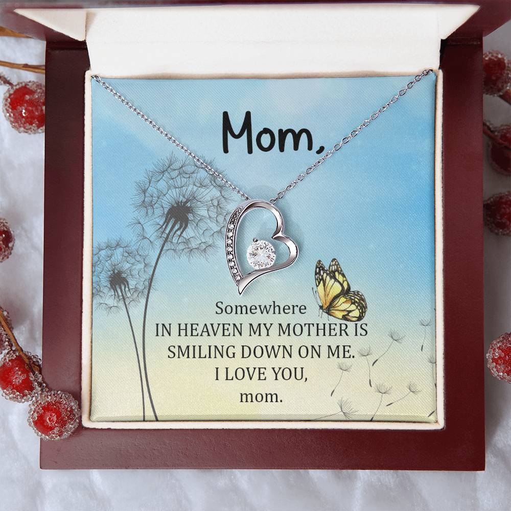 Somewhere in Heaven My Mother Heart Necklace Gift-[product type]