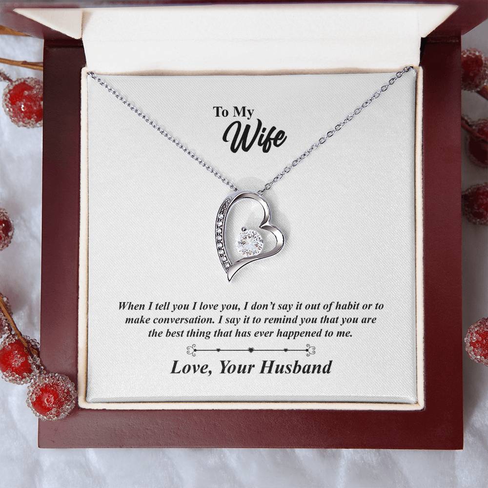 Wife The Best Thing Heart Necklace Gift-[product type]