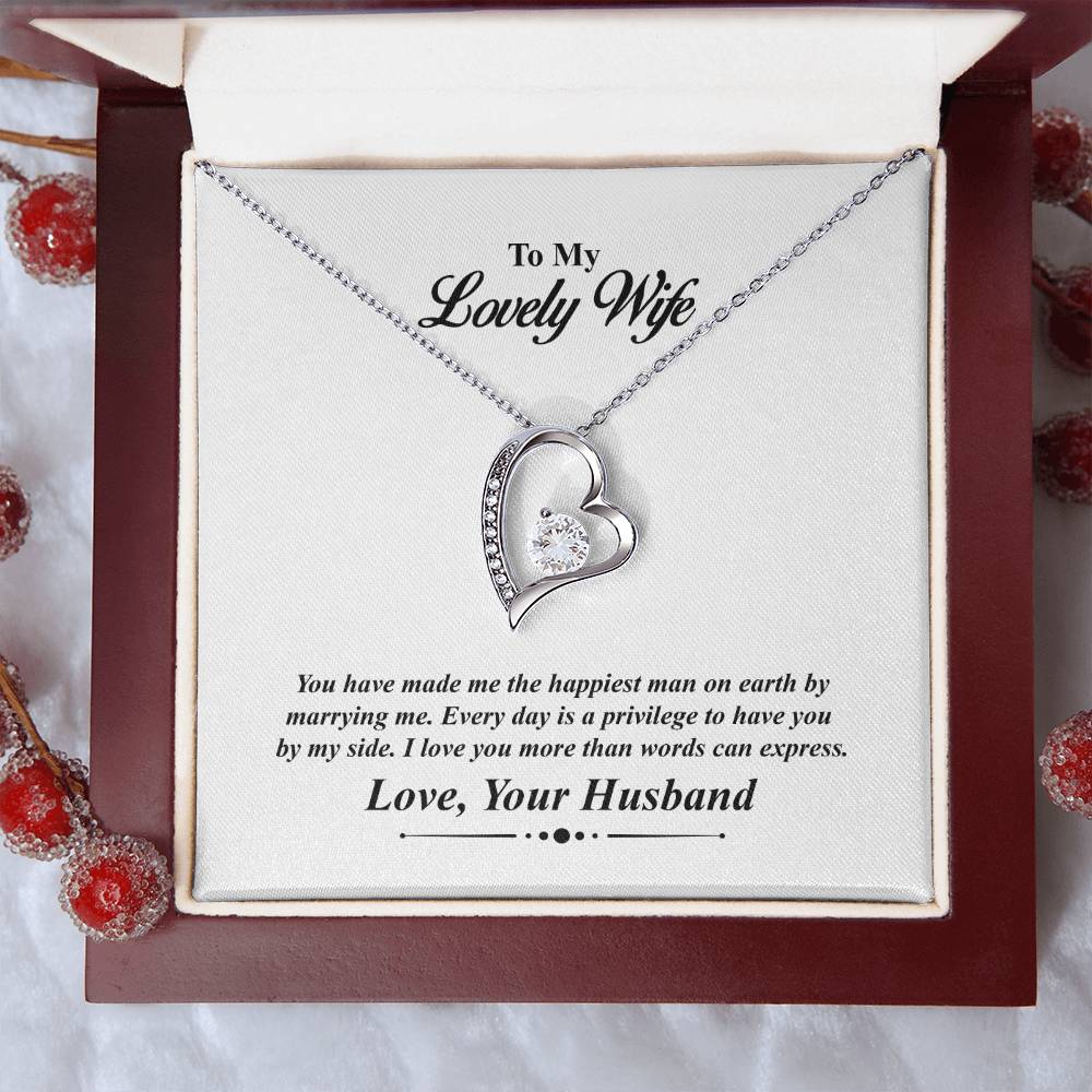 Lovely Wife Heart Necklace Gift-[product type]