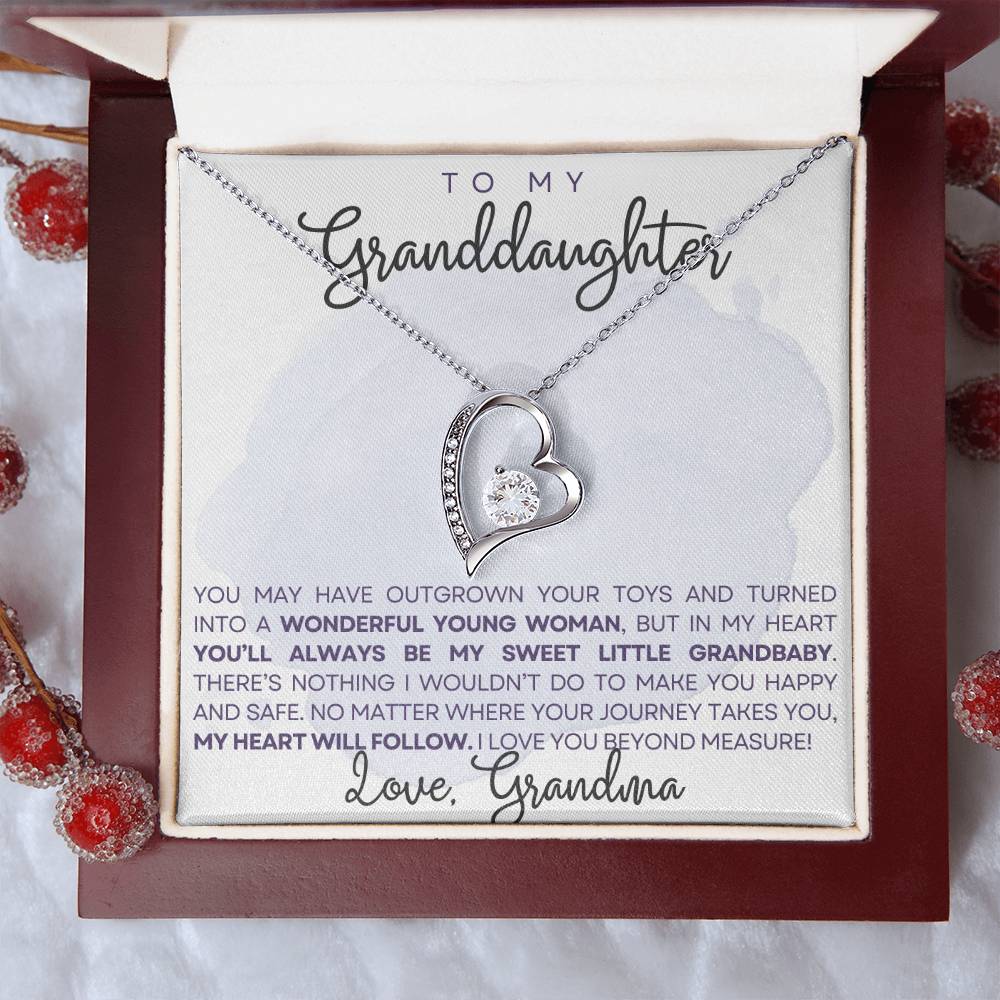 To My Granddaughter Necklace, Christmas Birthday Gift For Granddaughter-[product type]