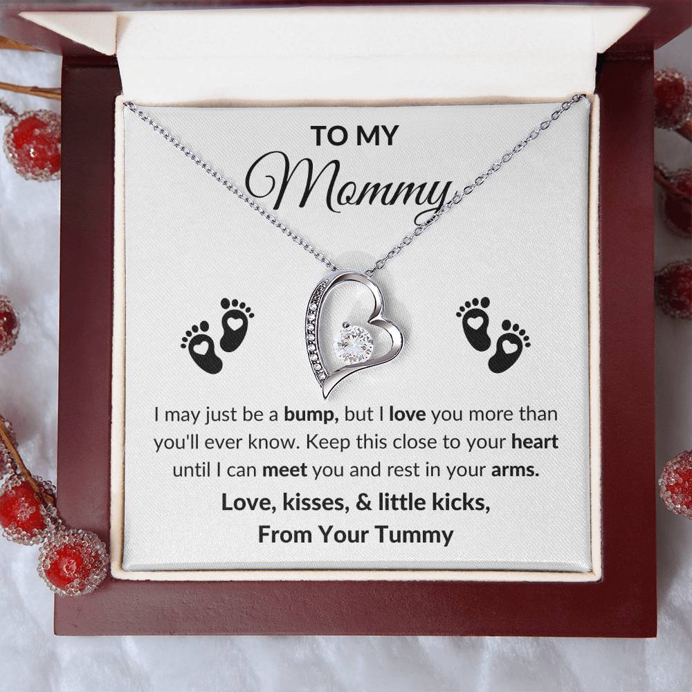 Mommy to Be From Tummy Heart Necklace Gift-[Heartfelt Family Gift]