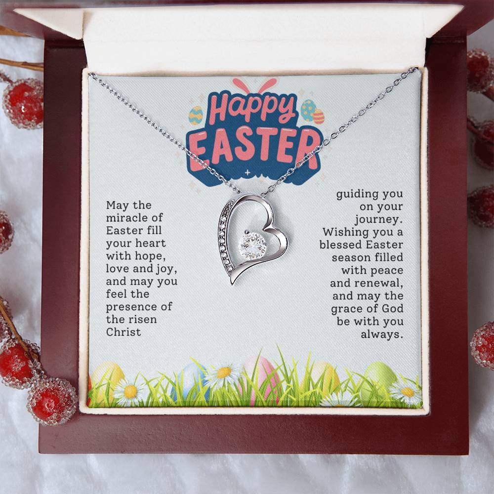 Happy Easter Heart Necklace Gift-[product type]