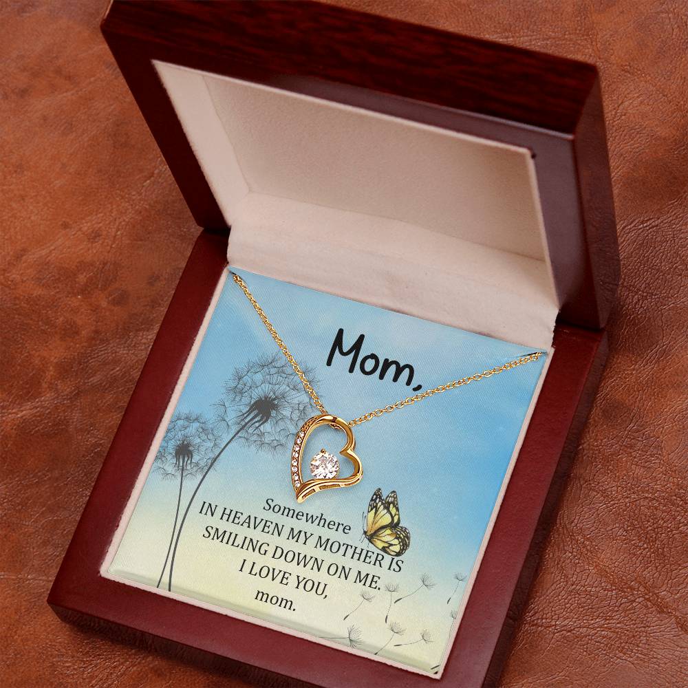 Somewhere in Heaven My Mother Heart Necklace Gift-[product type]