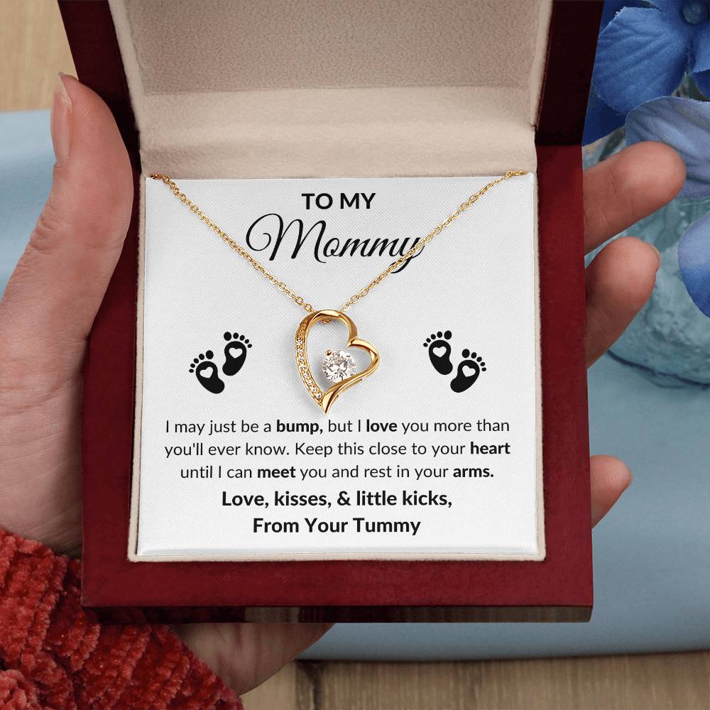 Mommy to Be From Tummy Heart Necklace Gift-[Heartfelt Family Gift]