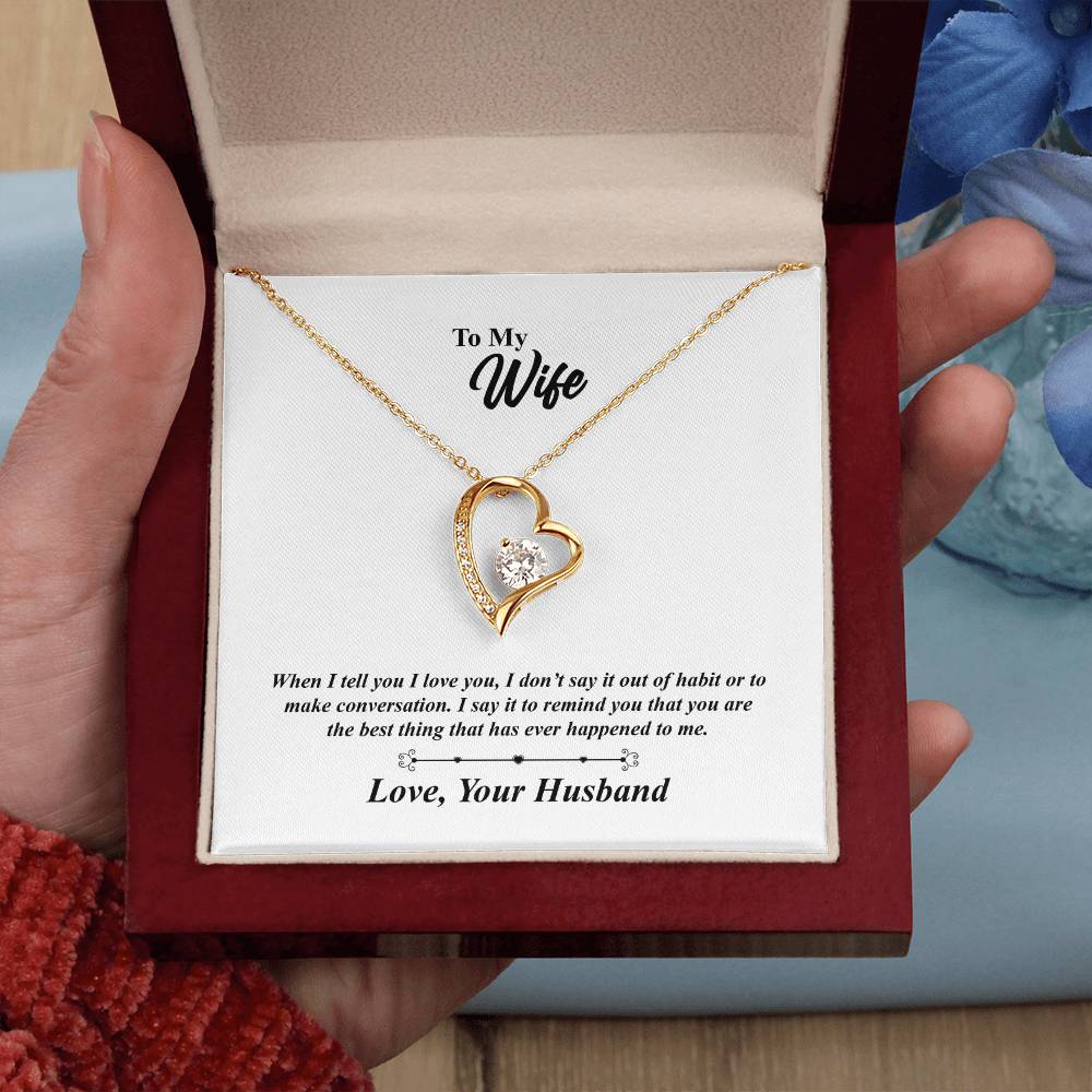 Wife The Best Thing Heart Necklace Gift-[product type]