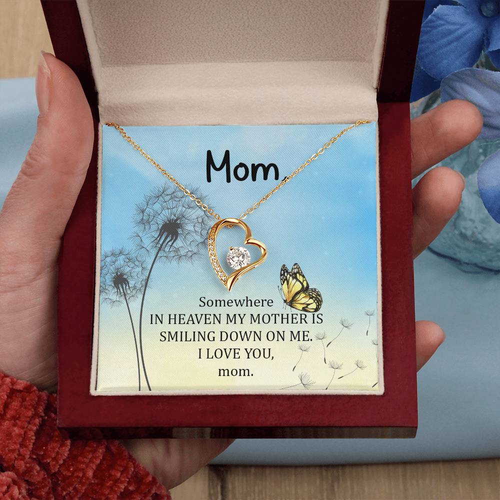 Somewhere in Heaven My Mother Heart Necklace Gift-[product type]