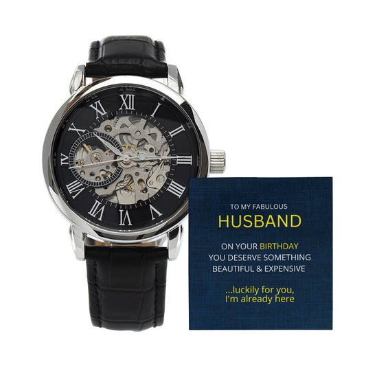 Husband's Birthday Funny Men's Mechanical Watch with LED Gift Box-[product type]