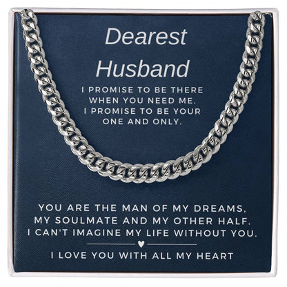 Dearest Husband Cuban Link Chain Necklace for Men-[product type]