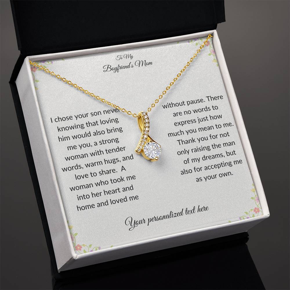 To My Boyfriends Mom Ribbon Necklace Gift-[product type]