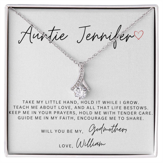 Personalized Will You Be My Godmother Alluring Beauty Necklace-[product type]