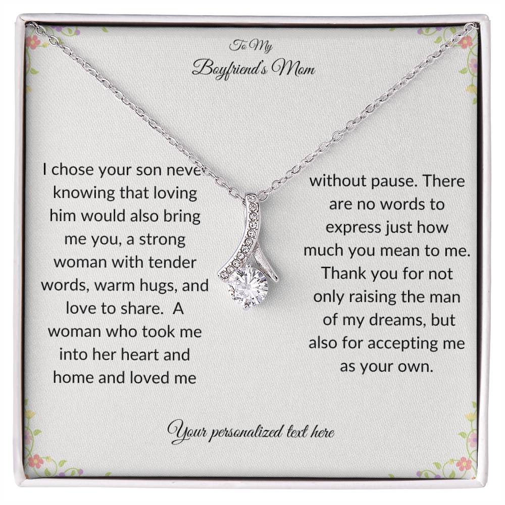 To My Boyfriends Mom Ribbon Necklace Gift-[product type]