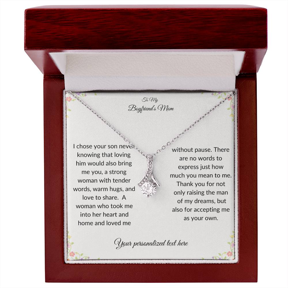 To My Boyfriends Mom Ribbon Necklace Gift-[product type]