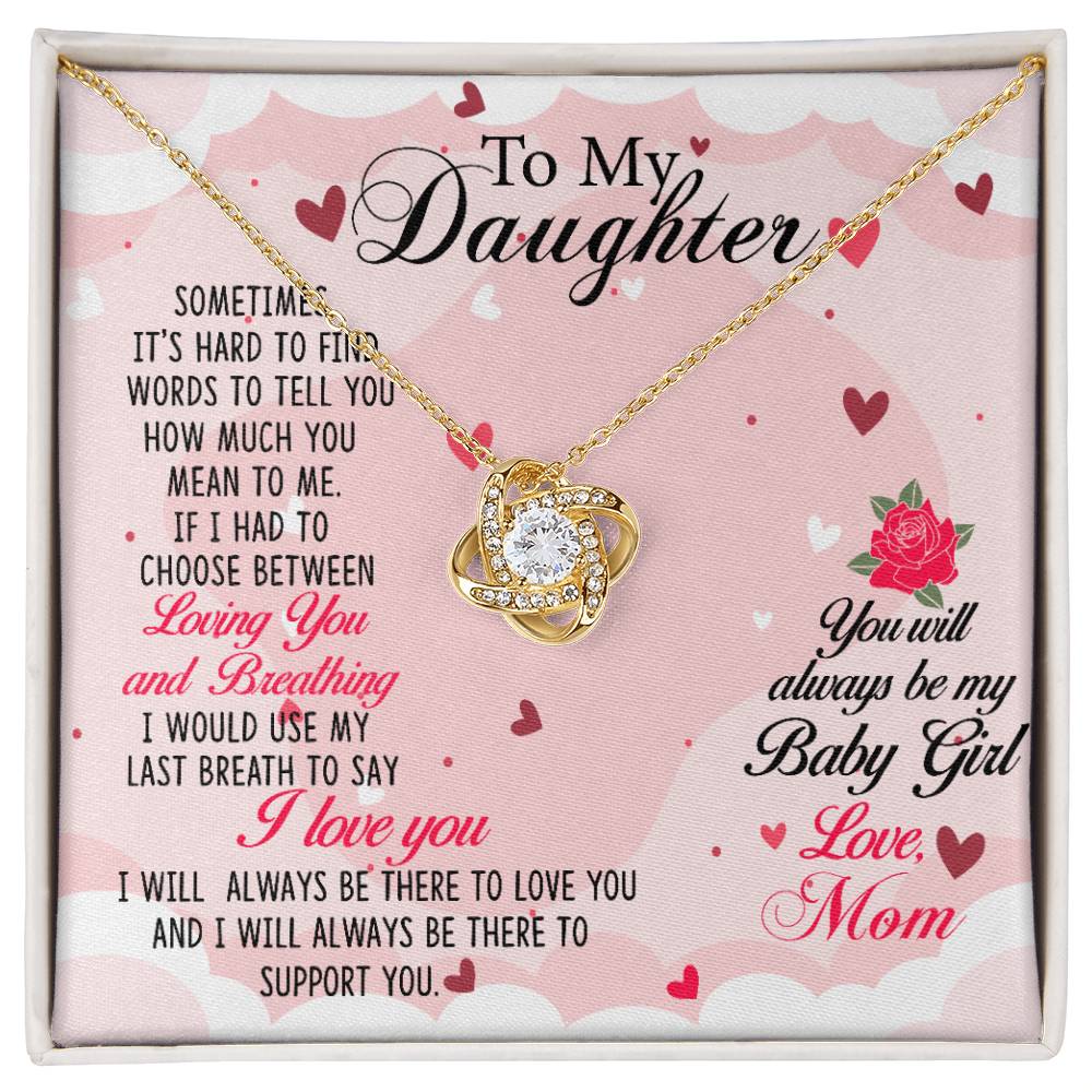 Daughter Baby Girl Knot Necklace-[product type]