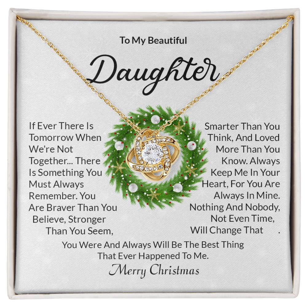 Daughter Christmas Knot Necklace-[product type]