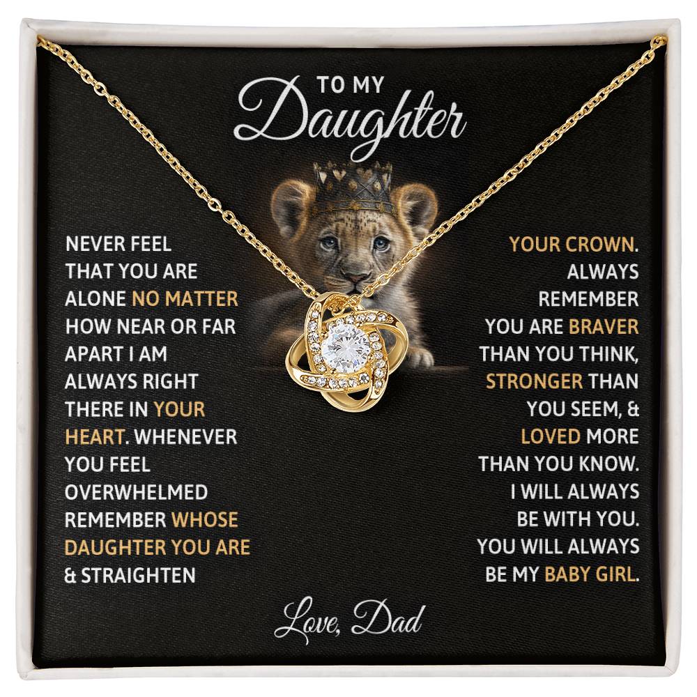 To My Daughter Baby Girl Love Knot Necklace-[product type]