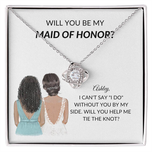 Personalized Maid of Honor Proposal Card Necklace Gift-[product type]