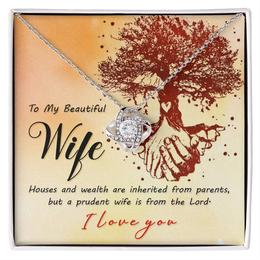 To My Beautiful Wife Knot Necklace-[product type]