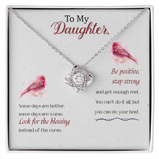 Daughter Encouragement Knot Necklace-[product type]