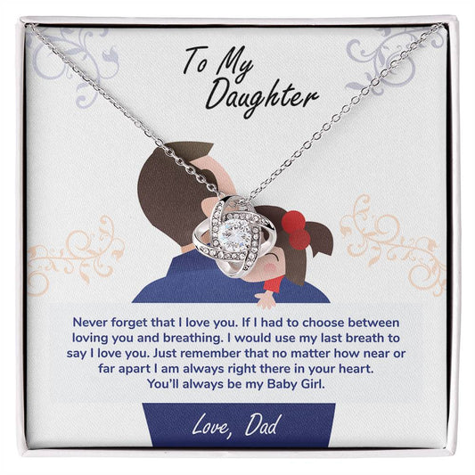 Daughter My Baby Girl Love Knot Necklace-[product type]