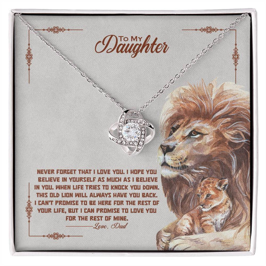 Daughter Always Have Your Back Love Knot Necklace-[product type]