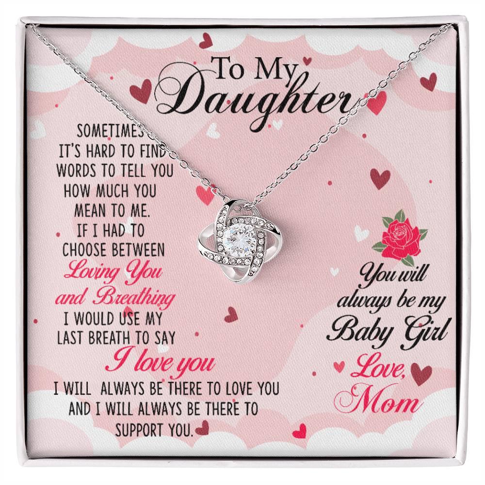 Daughter Baby Girl Knot Necklace-[product type]