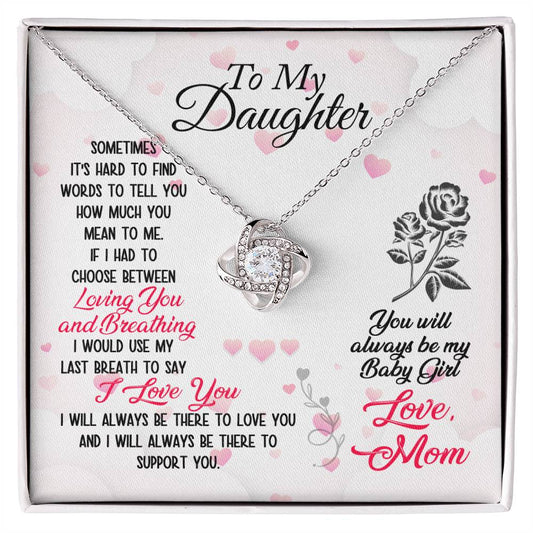 To Daughter Last Breathe Knot Necklace-[product type]