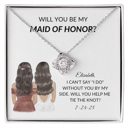 Personalized Maid of Honor Proposal Card Necklace Gift-[product type]