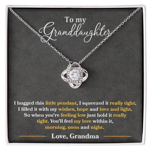 Granddaughter Love and Light Love Knot Necklace-[product type]