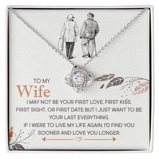 Wife Love You Longer Love Knot Necklace-[product type]