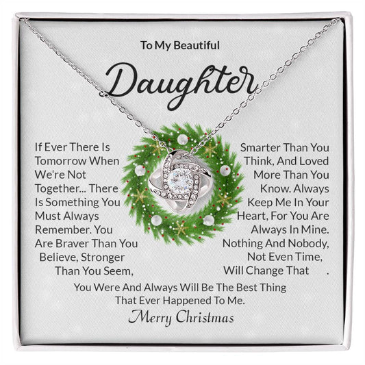 Daughter Christmas Knot Necklace-[product type]