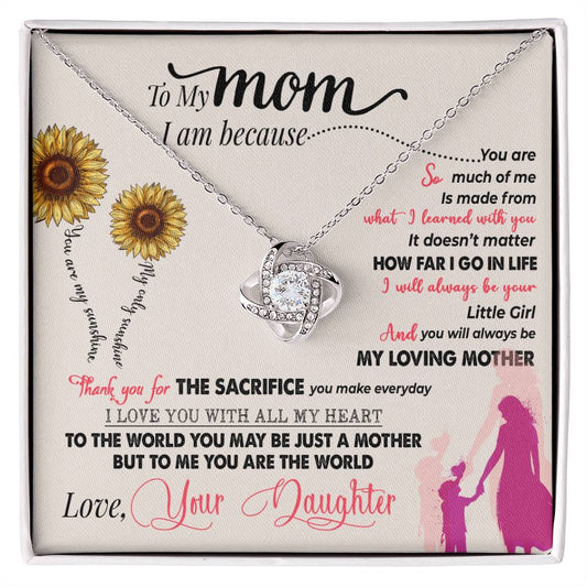 Mom You Are My Sunshine Love Knot Necklace-[product type]