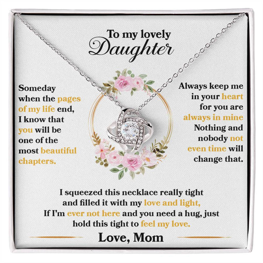 Daughter When The Pages of My Life End Love Knot Necklace-[product type]