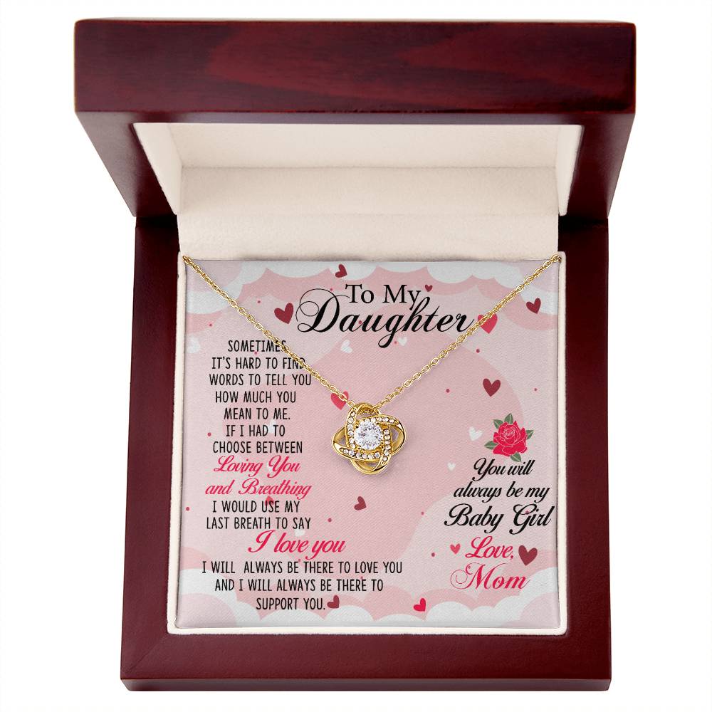 Daughter Baby Girl Knot Necklace-[product type]