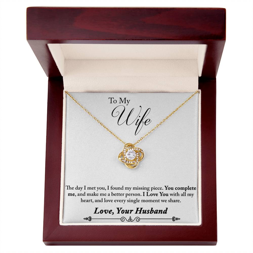 Wife My Missing Piece Knot Necklace-[product type]