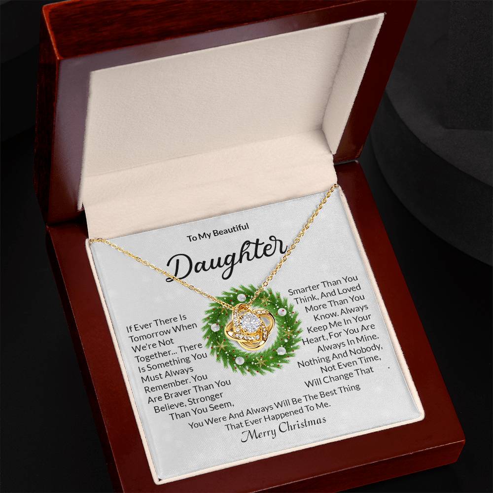 Daughter Christmas Knot Necklace-[product type]