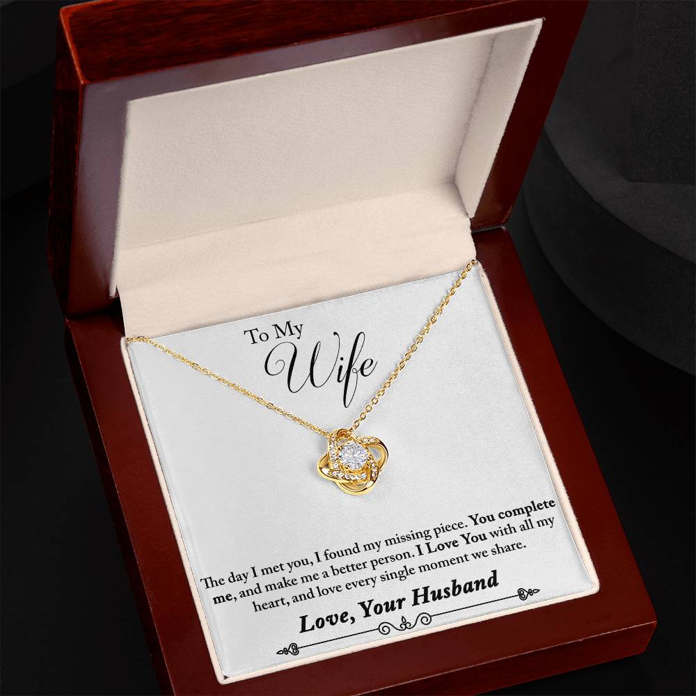 Wife My Missing Piece Knot Necklace-[product type]