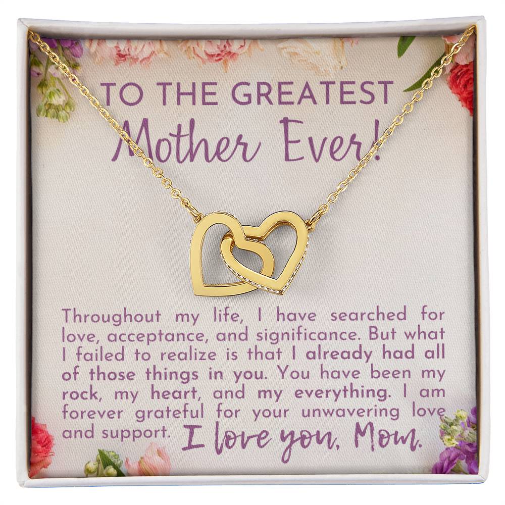 Greatest Mother Ever Interlocking Hearts Necklace-[product type]