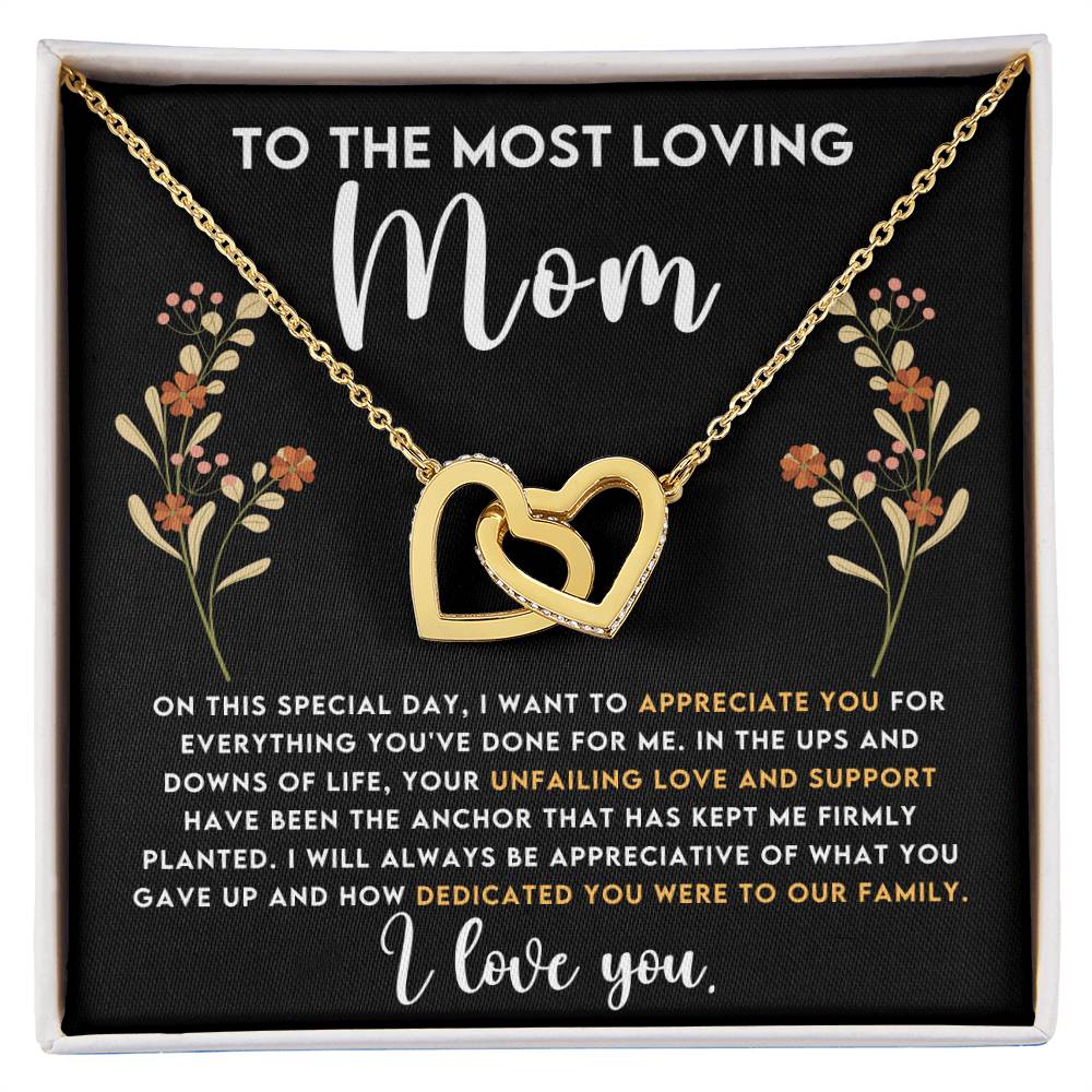 Mom Dedication Interlocking Hearts Necklace-[product type]