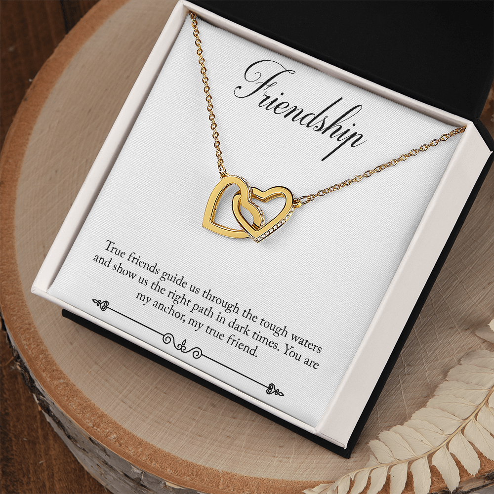 Friendship interlocking hearts necklace