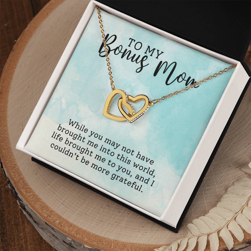 Bonus Mom Interlocking Hearts Necklace-[product type]