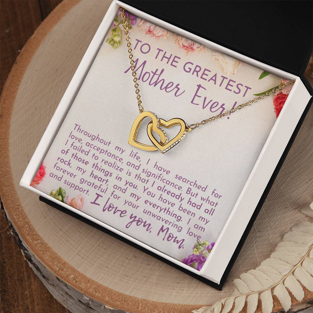 Greatest Mother Ever Interlocking Hearts Necklace-[product type]