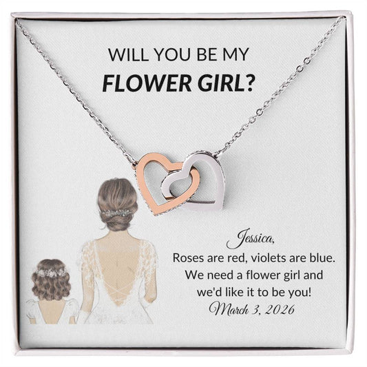 Personalized Flower Girl Proposal Card Necklace Gift-[product type]