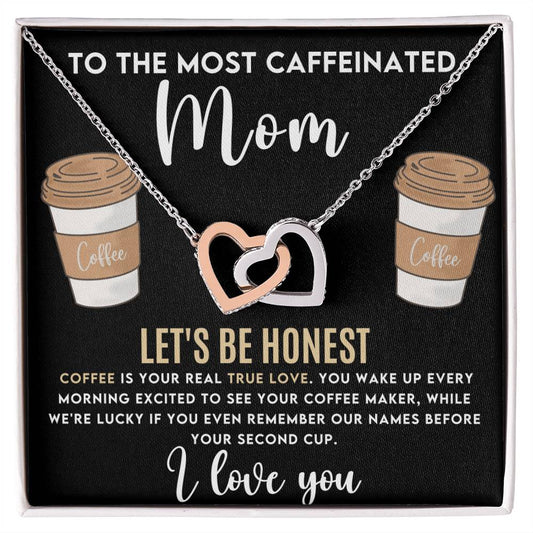 Caffeinated Mom Interlocking Hearts Necklace-[product type]