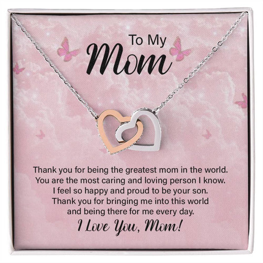 Mom Thank You Interlocking Hearts Necklace-[product type]